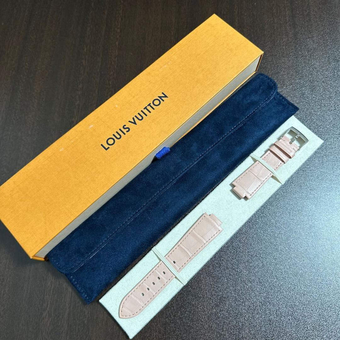 ルイ ヴィトン タンブール用 純正替えベルト アリゲーター ワンタッチ式 ピンク