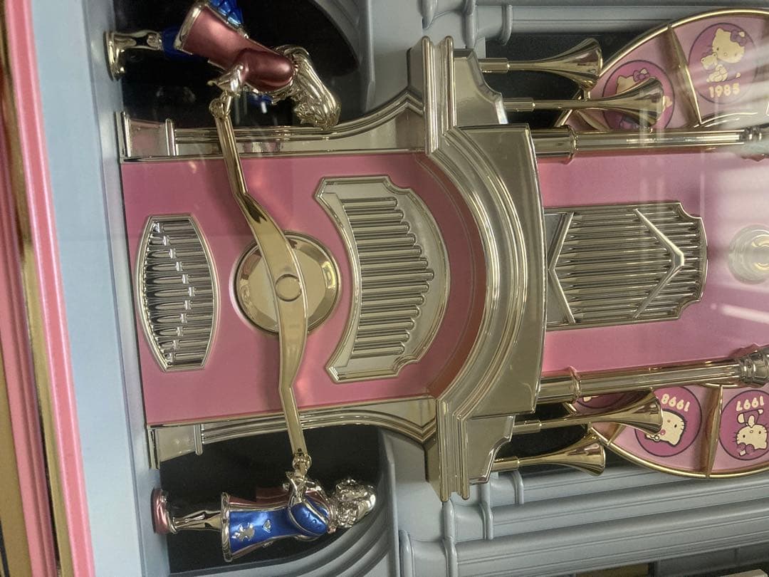 骨董品　レア　HELLO KITTY 大きいからくり時計 ピンク　キティ