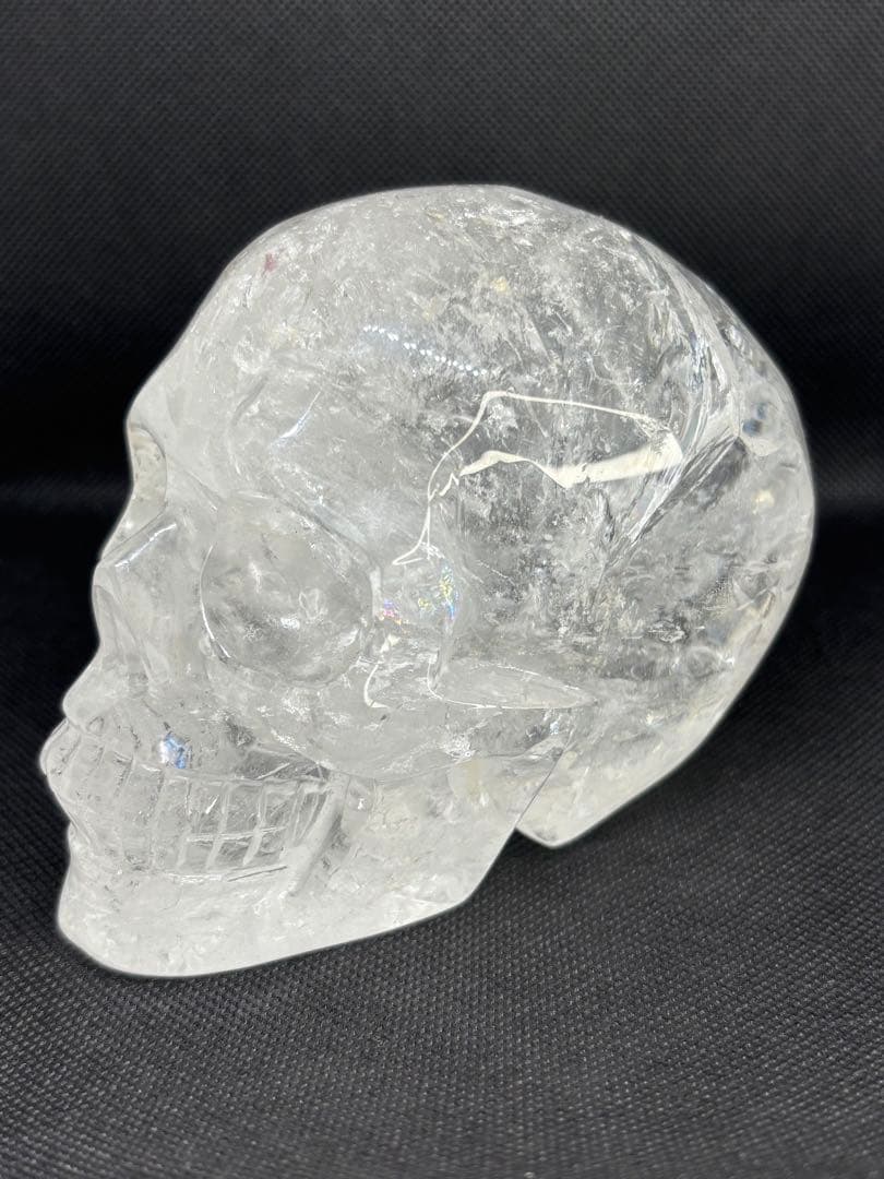 高品質✨水晶スカル　虹入り　骸骨　置物