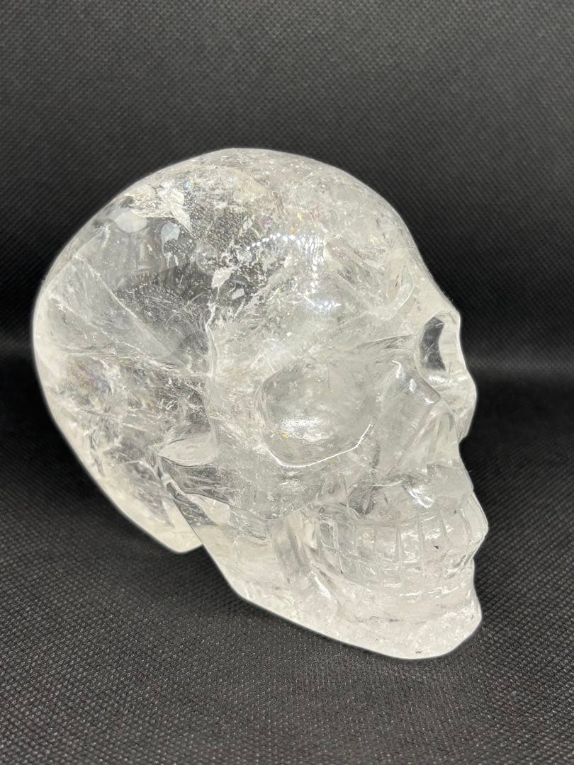 高品質✨水晶スカル　虹入り　骸骨　置物
