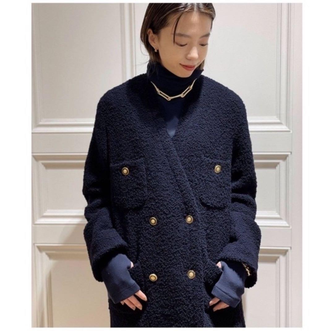 muse de Deuxieme Classe tweed Vネックコート