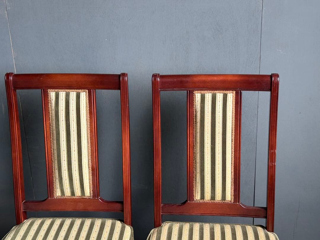 クラシック　ヨーロピアン　ヨーロッパ　クラシカル　鋲打　チェア　4脚セット Gn