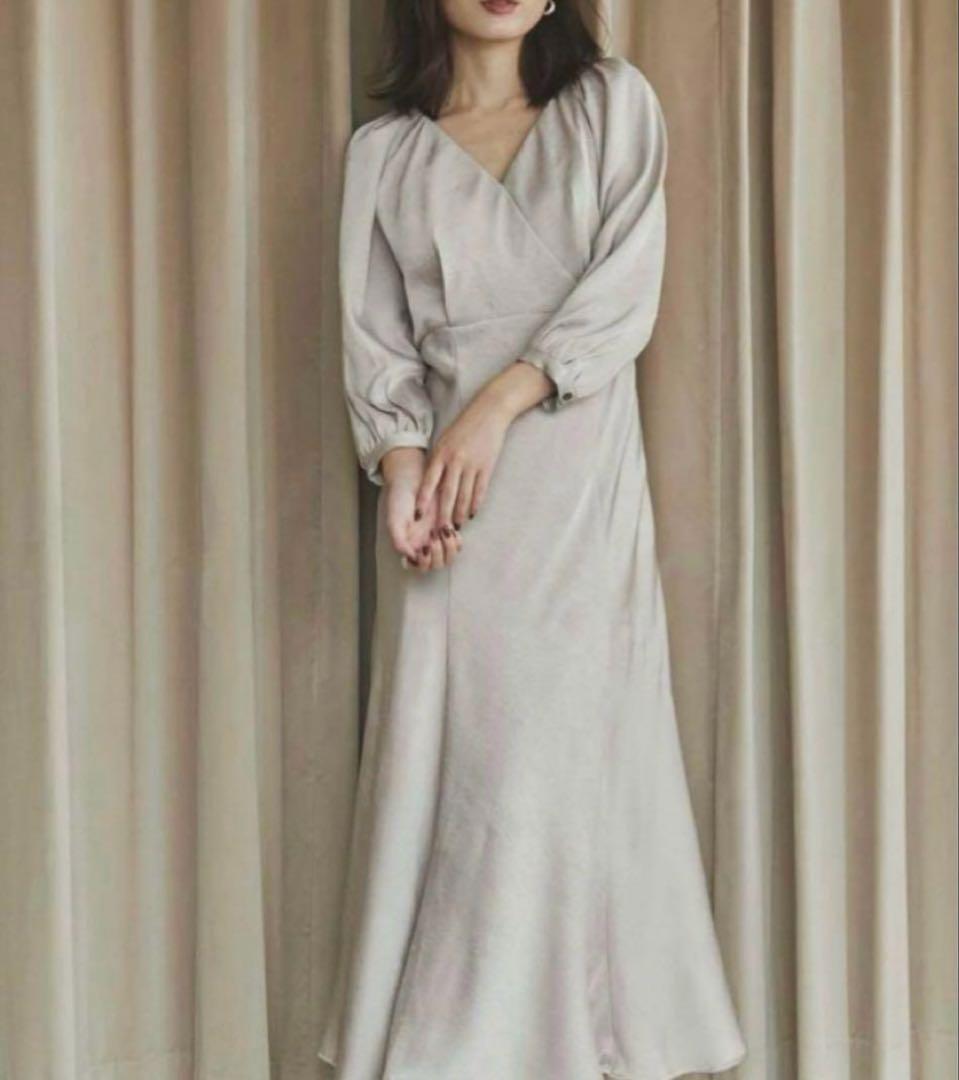 anuans クラッシュサテンマーメイドワンピース