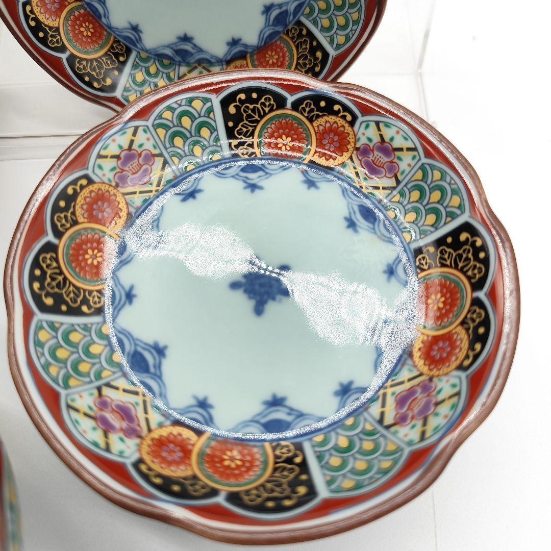 有田焼 聖山窯　丸紋 古伊万里 高台小鉢　小皿 10客 金彩 赤絵