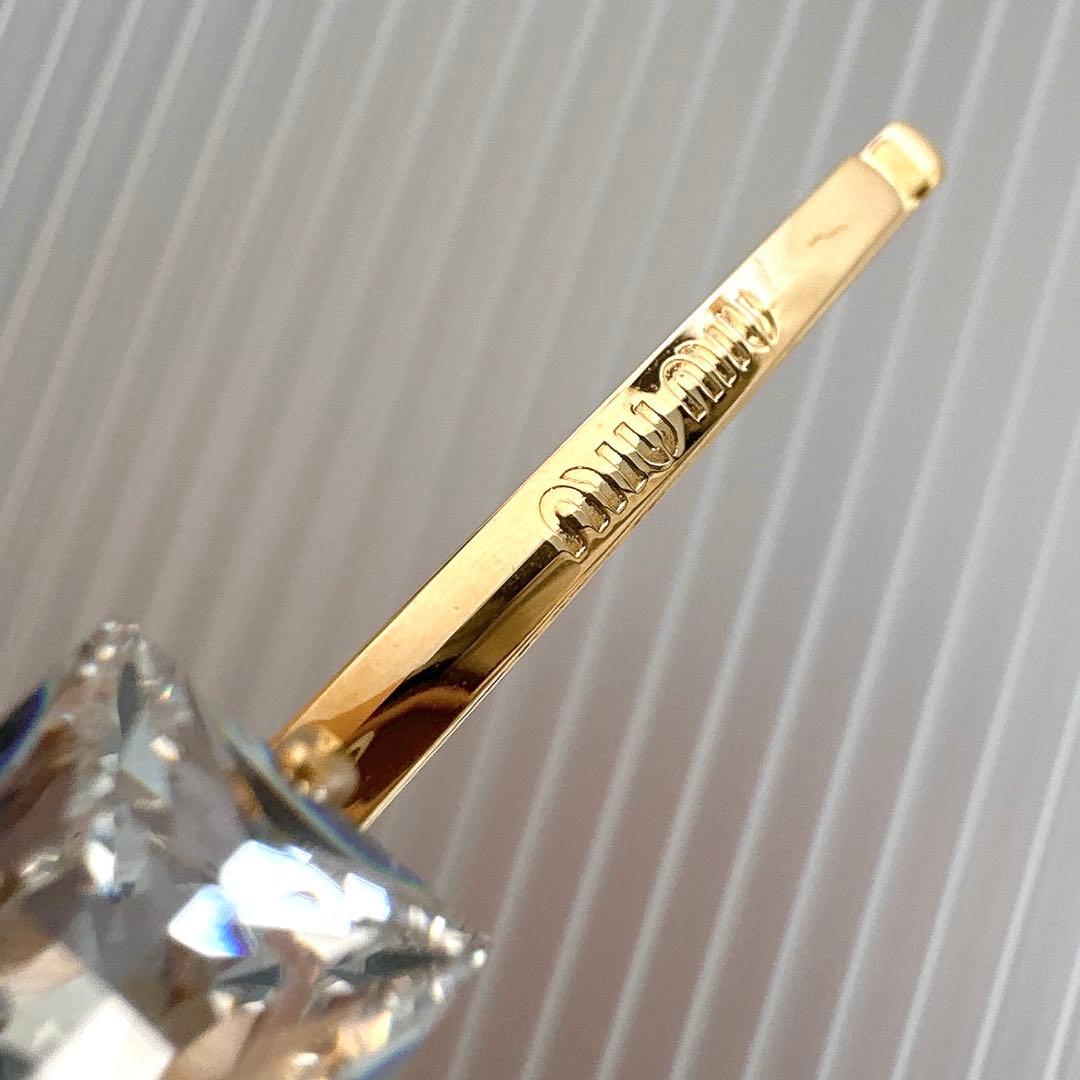 MIUMIU ミュウミュウ　クリスタル　ヘアピン　髪留め　アクセサリー　正規品