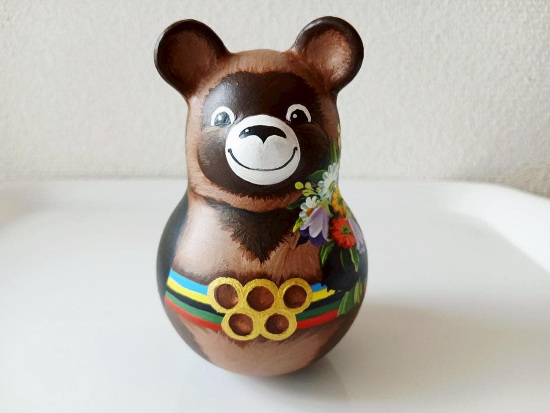 【CBT075】9cm級おきあがりこぼし(大) スベトラーナモスクワ五輪ミ-シャ