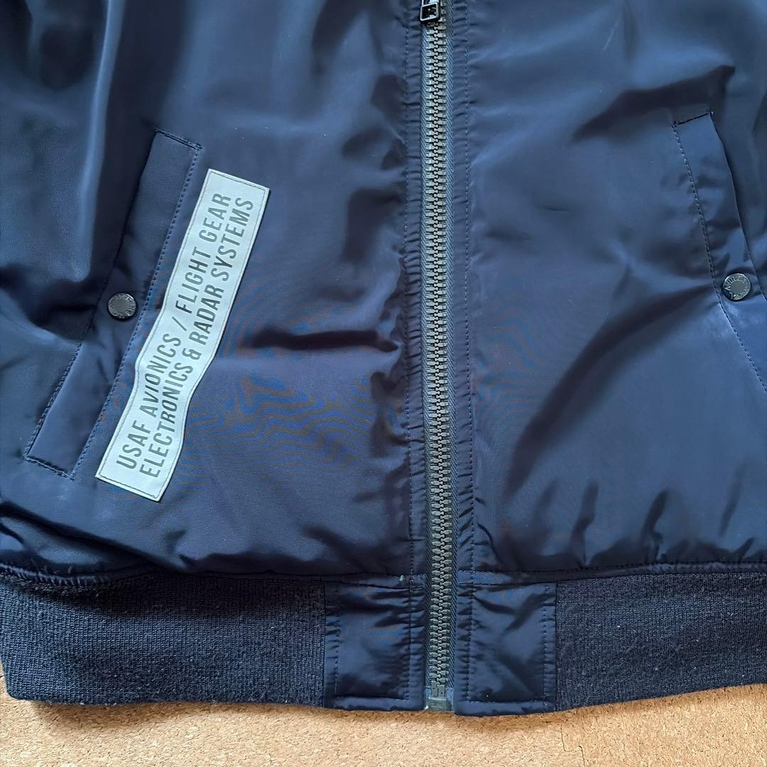 希少 アヴィレックス MA-1 フライトジャケット N.Y.A.N.G 刺繍 紺