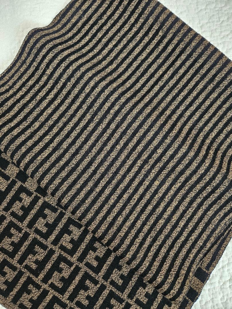 美品✨ FENDI フェンディ ズッカ柄 FF マフラー ウール イタリア