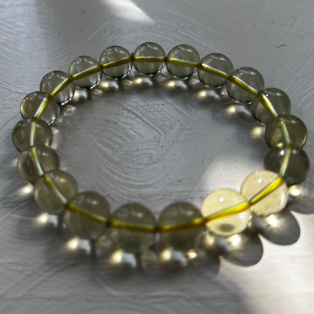 ✨極上品✨天然リビアングラス ブレスレット 約10mm ①
