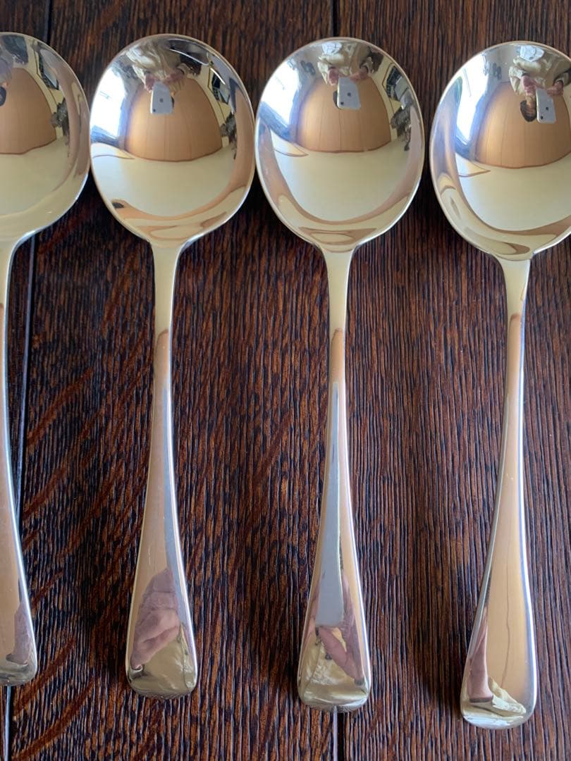 純銀　英国　アンティーク　シルバー　スープスプーン　1915年　骨董