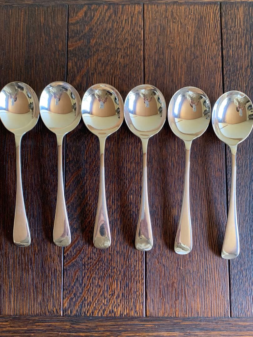 純銀　英国　アンティーク　シルバー　スープスプーン　1915年　骨董