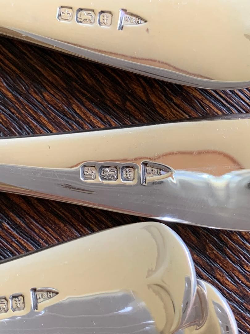 純銀　英国　アンティーク　シルバー　スープスプーン　1915年　骨董