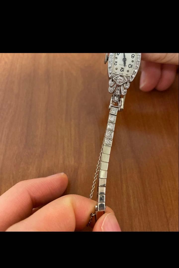 ハミルトン　レディース手巻きダイヤ アンティーク　　プラチナ　14k