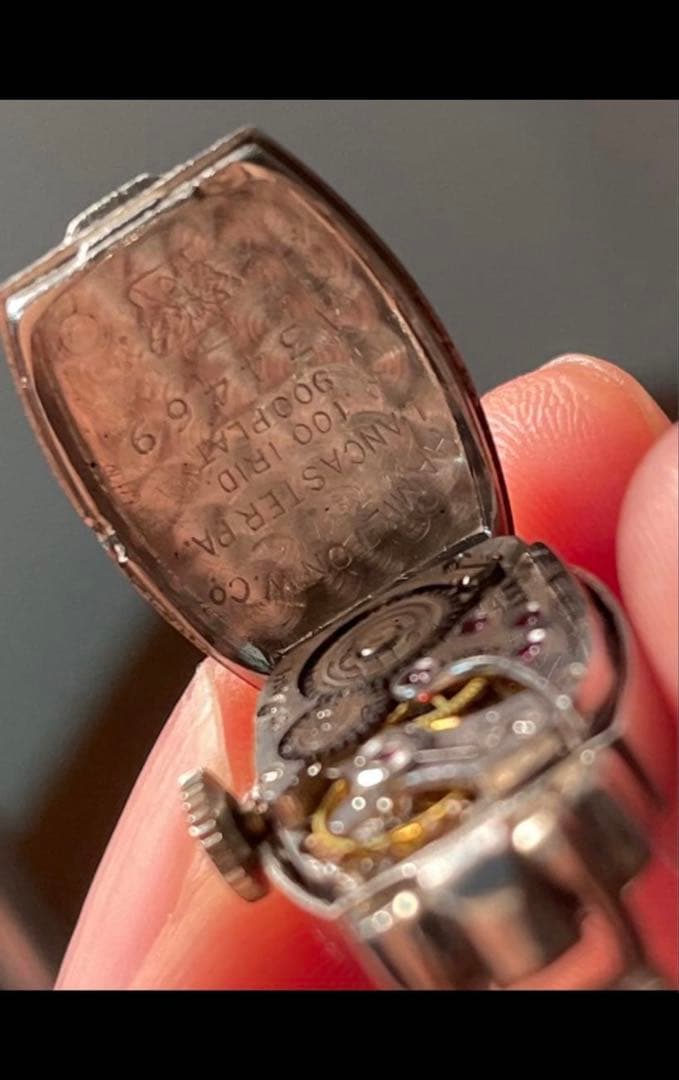 ハミルトン　レディース手巻きダイヤ アンティーク　　プラチナ　14k