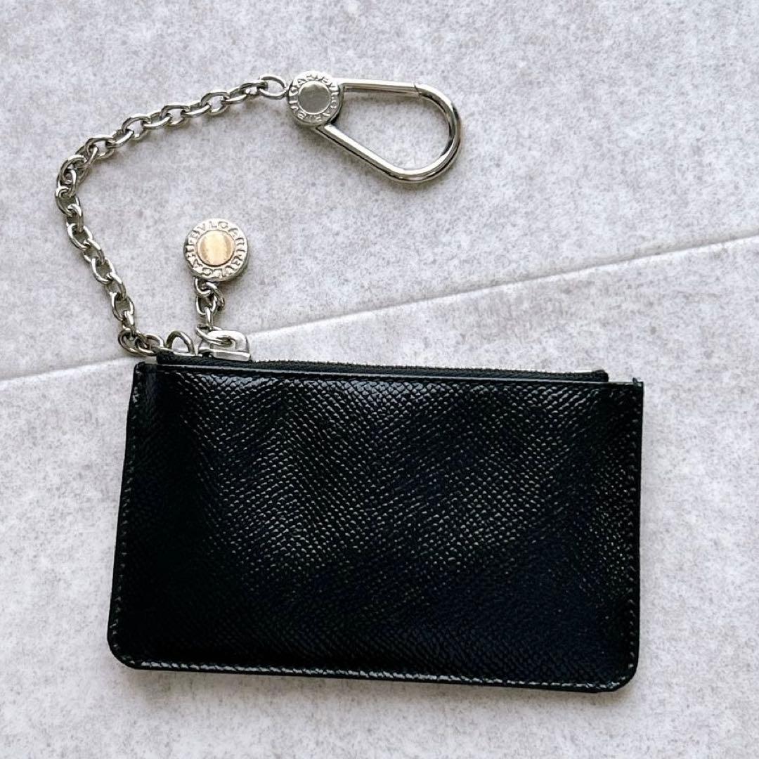 極美品✨ BVLGARI ブルガリ ケース レザー キーリング 黒