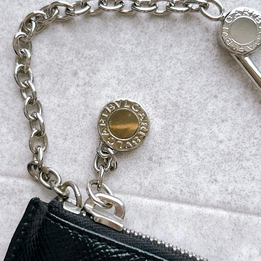 極美品✨ BVLGARI ブルガリ ケース レザー キーリング 黒