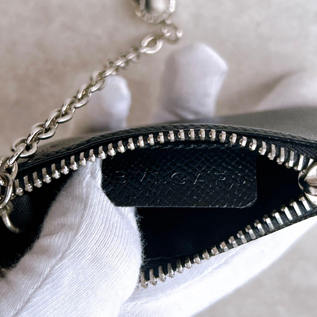 極美品✨ BVLGARI ブルガリ ケース レザー キーリング 黒