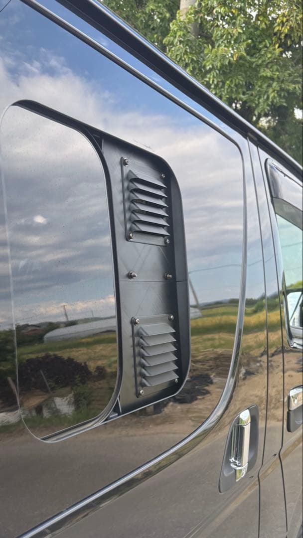 ハイエース 換気扇 ４型 〜 USBファン 2連 ルーバー ABS製 車中泊