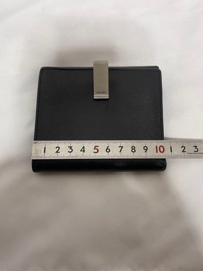 PRADA プラダ　サフィアーノ　二つ折り財布　クリップ付き　コンパクト財布