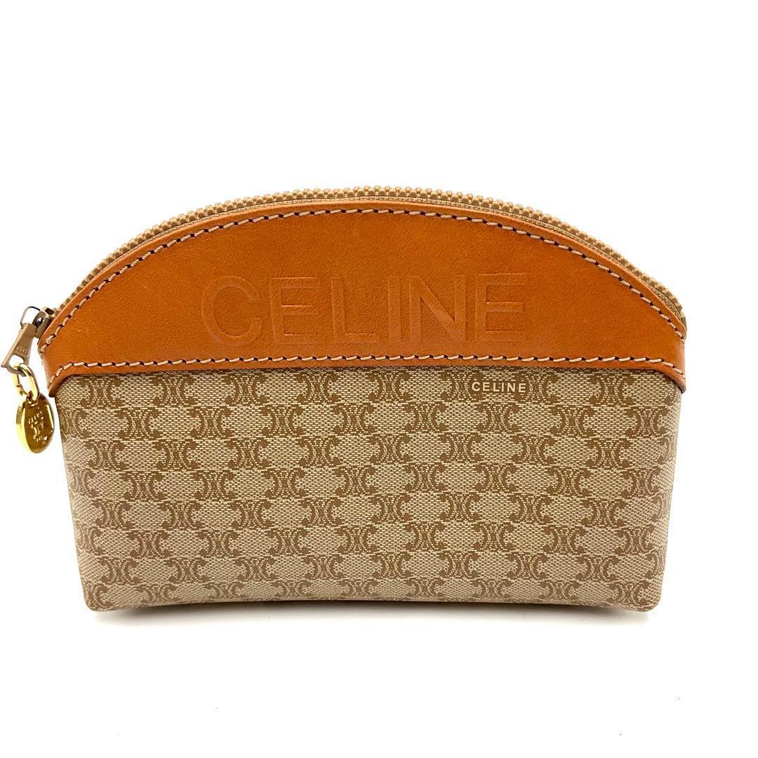 CELINE セリーヌ ポーチ マカダム バージュ コスメ 小物入れ トラベル