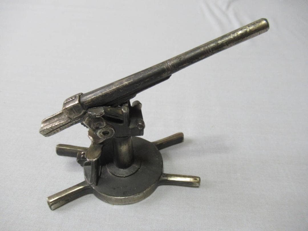 美品 1945年頃◆大日本帝国陸軍 八八式七糎野戦高射砲 亜鉛合金製 文鎮/置物