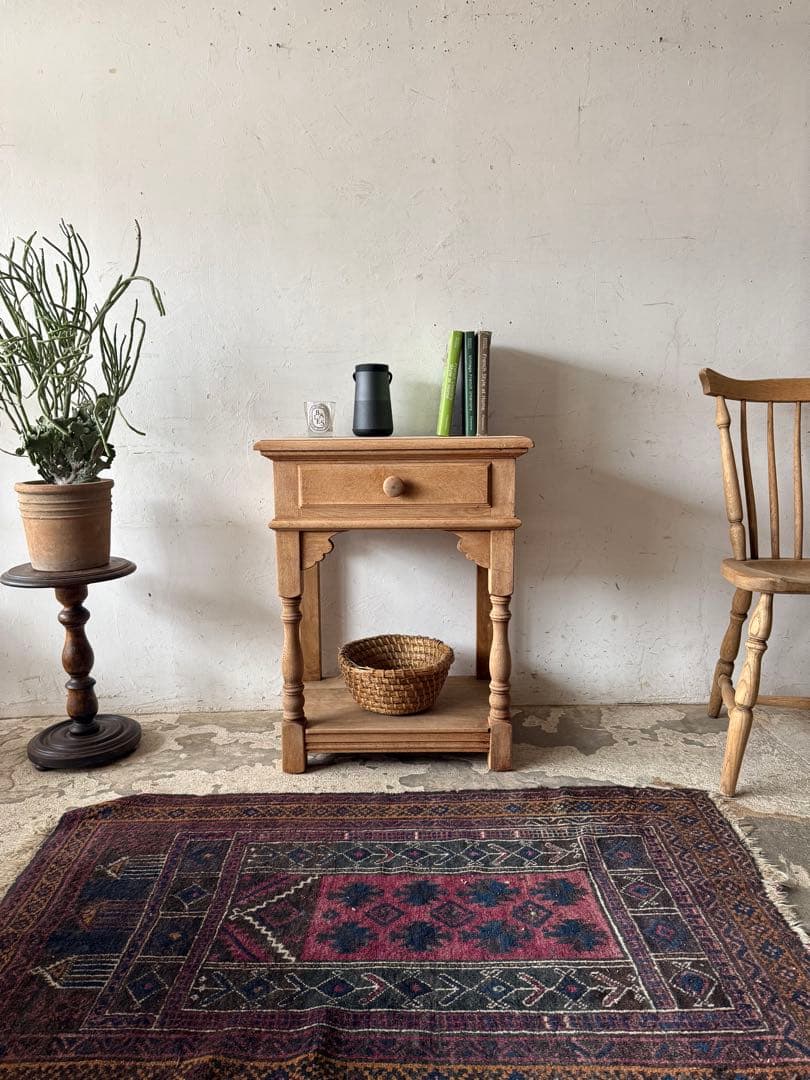 ビンテージ ドロワーサイドテーブル　ドロワーコンソール　剥離