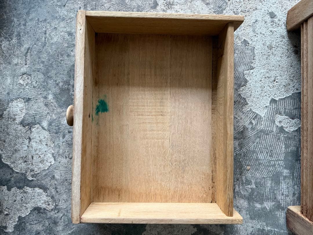 ビンテージ ドロワーサイドテーブル　ドロワーコンソール　剥離