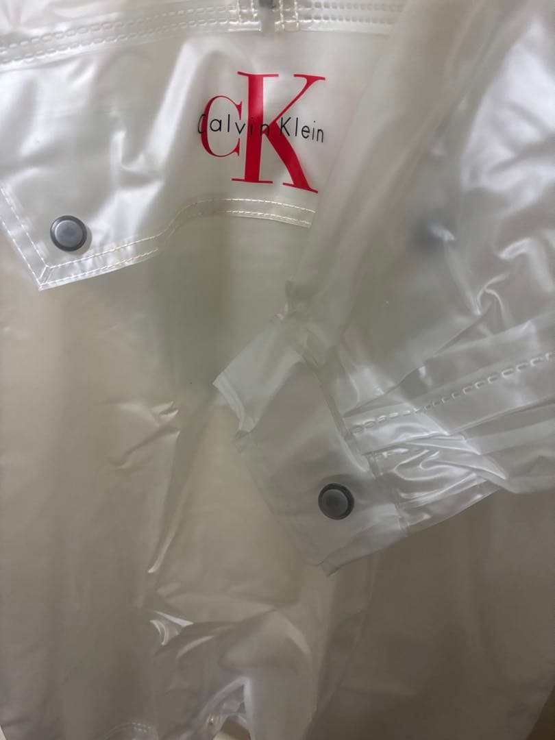 CK   ロゴプリント PVC クリアアノラックパーカー
