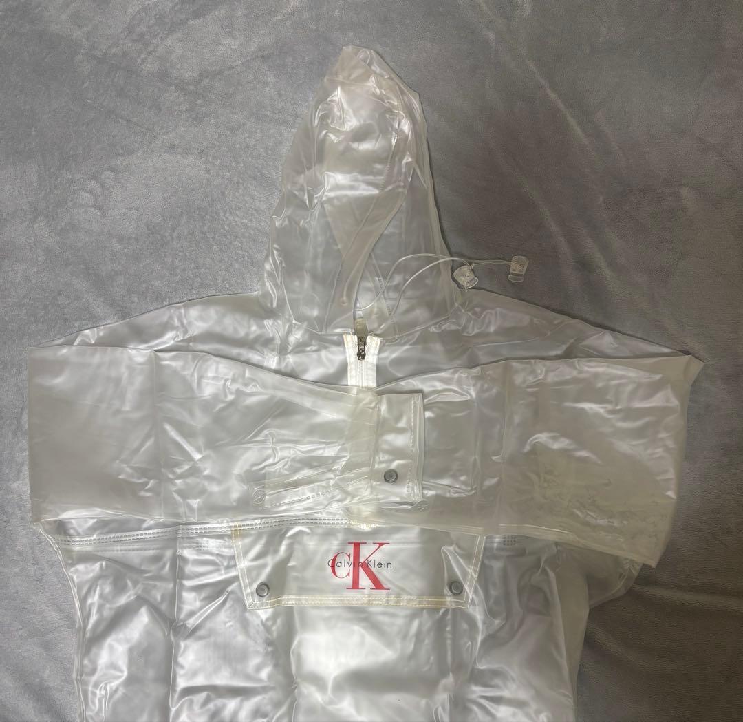 CK   ロゴプリント PVC クリアアノラックパーカー
