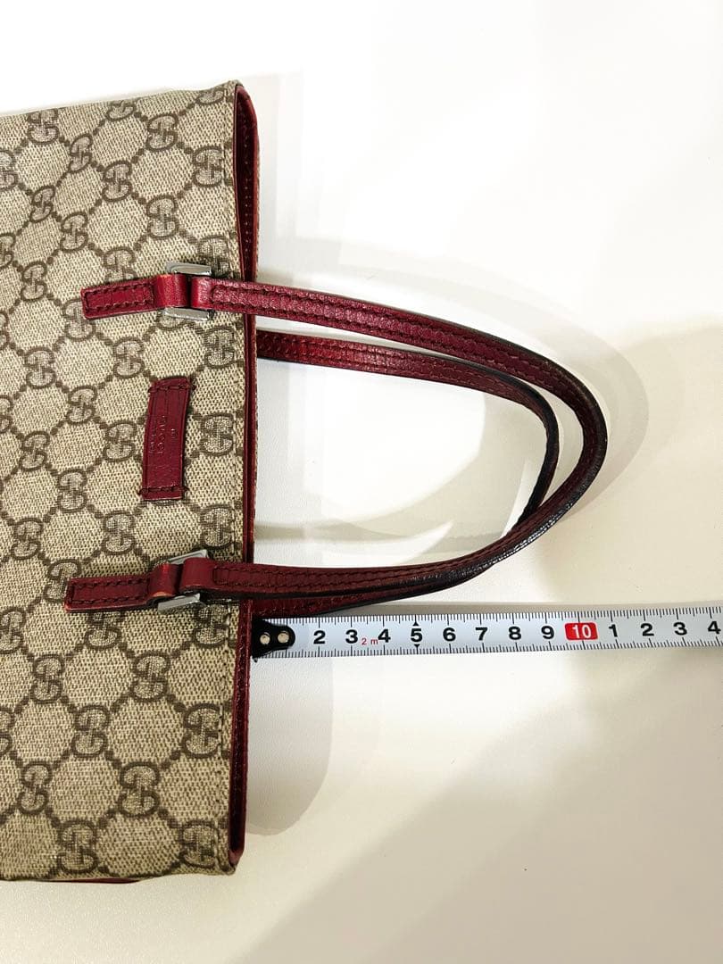 GUCCI グッチ　トートバッグGG柄PVC スプリーム縦長ハンドバッグ