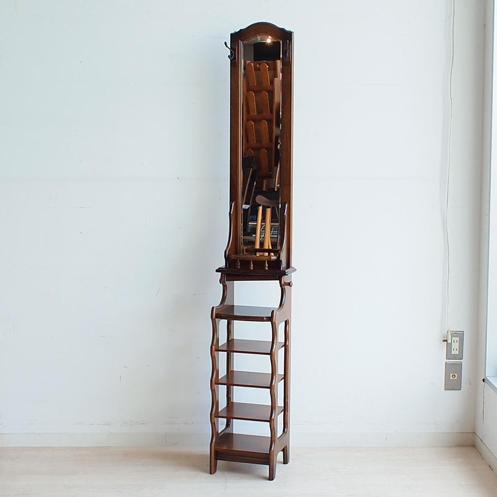 カリモク/karimoku コロニアル ミラー付きスリッパラック 玄関