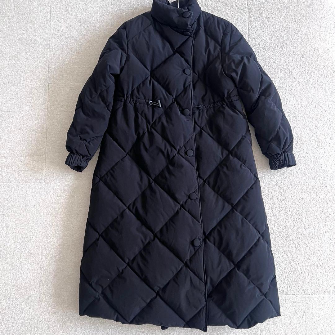 ボーダーズアットバルコニー キルティングロングコート 黒　36