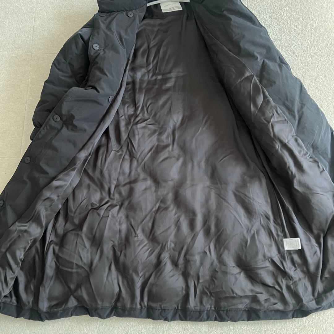 ボーダーズアットバルコニー キルティングロングコート 黒　36