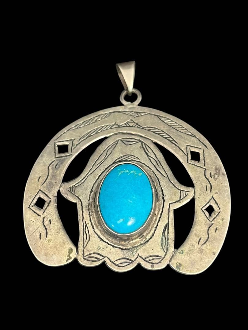 ナバホ族 ナジャ ターコイズ シルバーペンダント ヴィンテージ