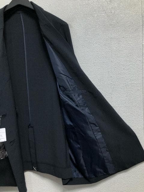 新品☆LL♪紺系♪ダブルブレスト♪ストレートパンツスーツ♪お仕事・通勤◯D393