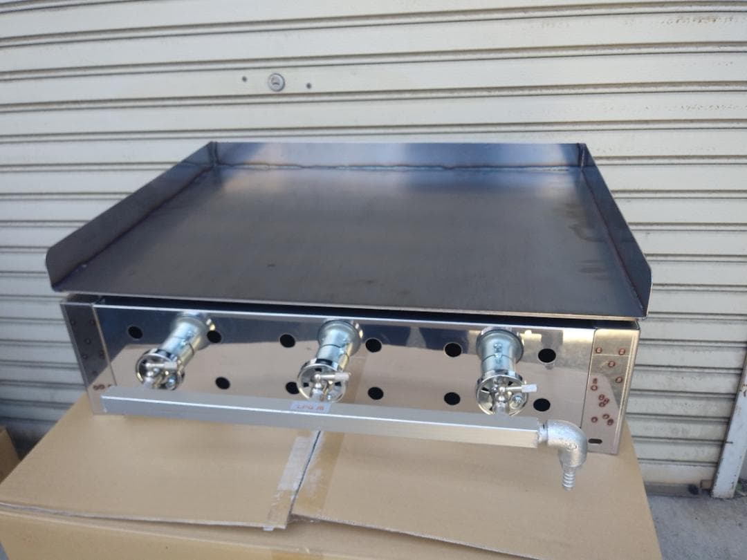 特注3辺フチ付き　グリラー　台付き　実演販売　業務用　未使用　グリドル　厨房什器