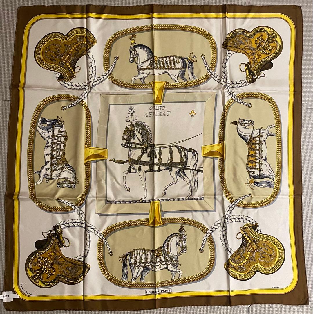 HERMES エルメス カレ90 《グラン・アパラ》（盛装の馬）シルクスカーフ