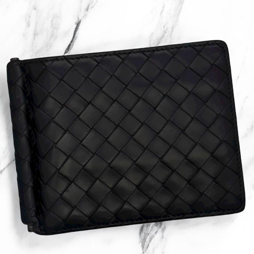 美品 ボッテガヴェネタ イントレチャート マネークリップ 財布 札入れ カード