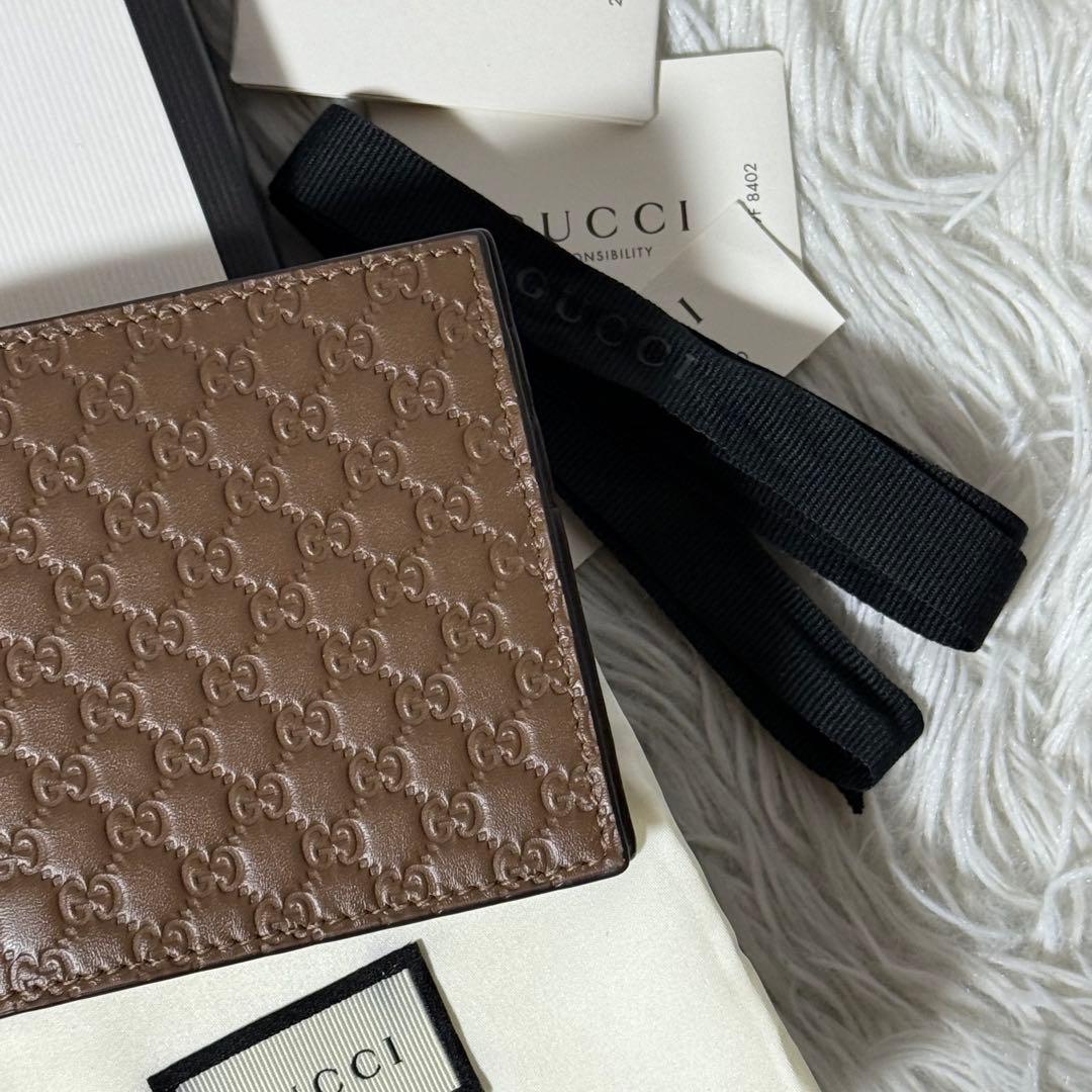⭐️新品未使用⭐️　GUCCI　マイクログッチシマ　マネークリップ　二つ折り財布