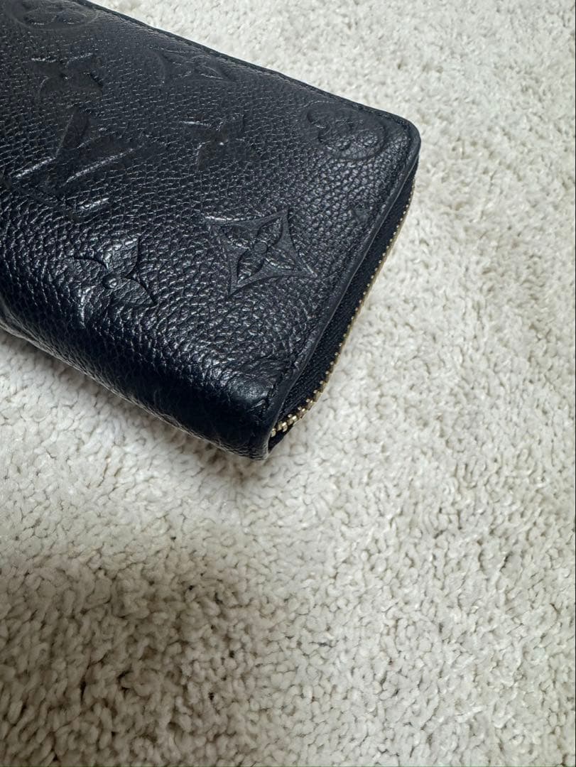 【程度良】ルイヴィトン　クレマンス　アンプラント　長財布　ブラック　モノグラム