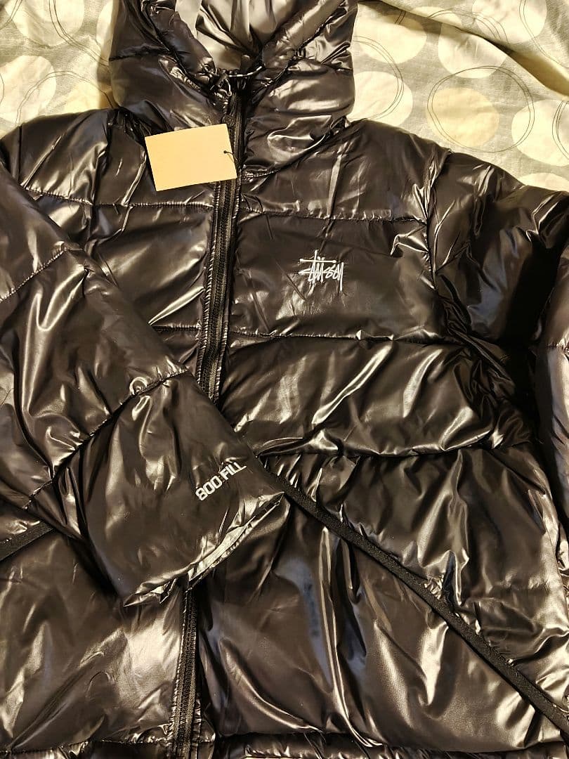 Stussy ブラック ダウンジャケット 800フィル