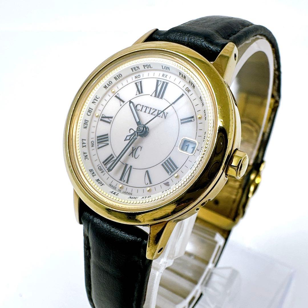 稼働　腕時計 シチズン クロスシー 電波ソーラー ローマン文字 付属品あり