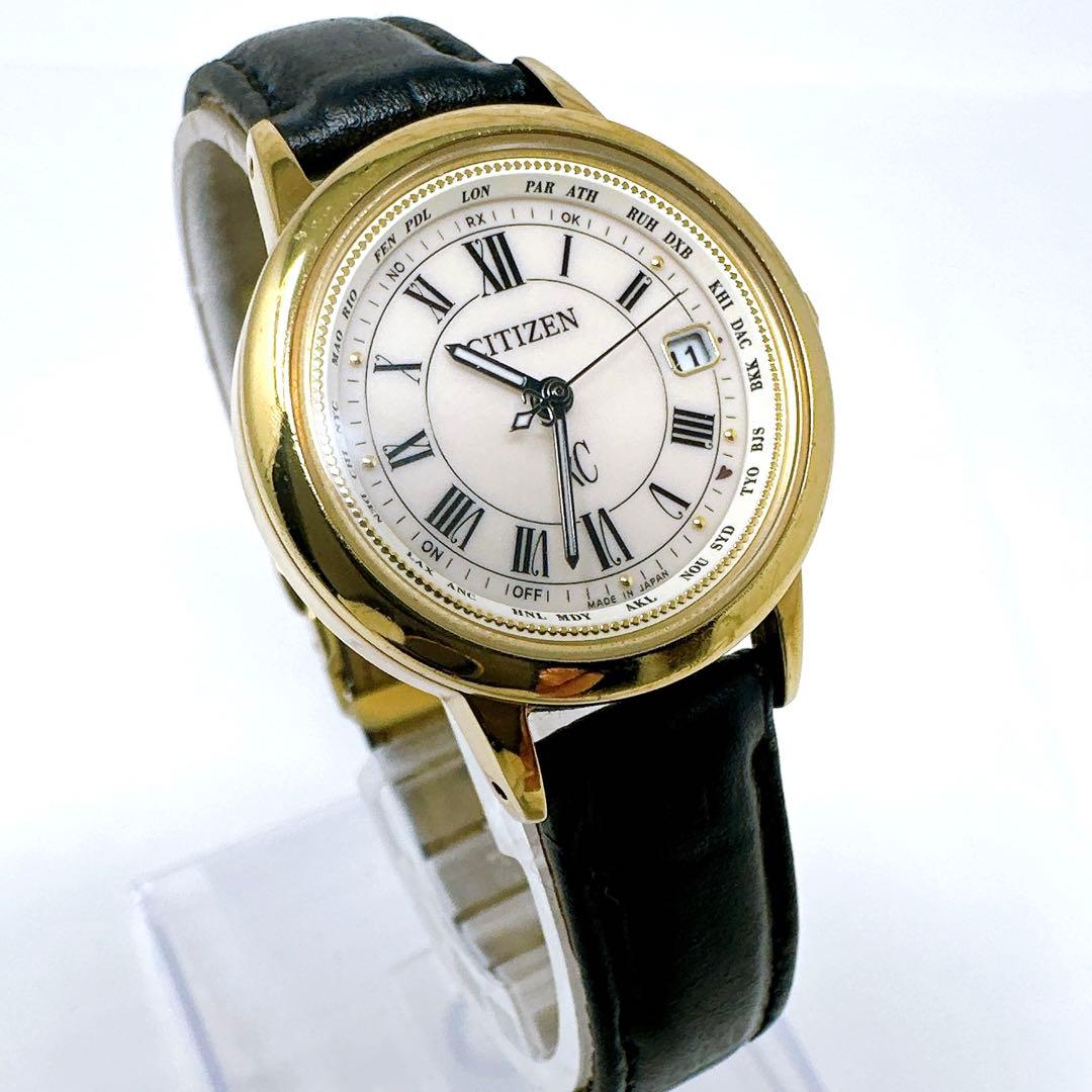 稼働　腕時計 シチズン クロスシー 電波ソーラー ローマン文字 付属品あり