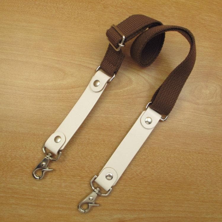 ホワイト＆うす茶色　６丁差し　本革シザーケース　SCA-151/CWB