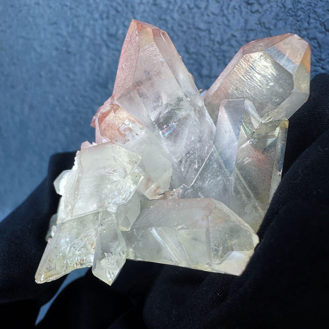 希少❗️高品質❗️超綺麗☆ピンク♡ヒマラヤ水晶 クラスターレインボー天然石A1376