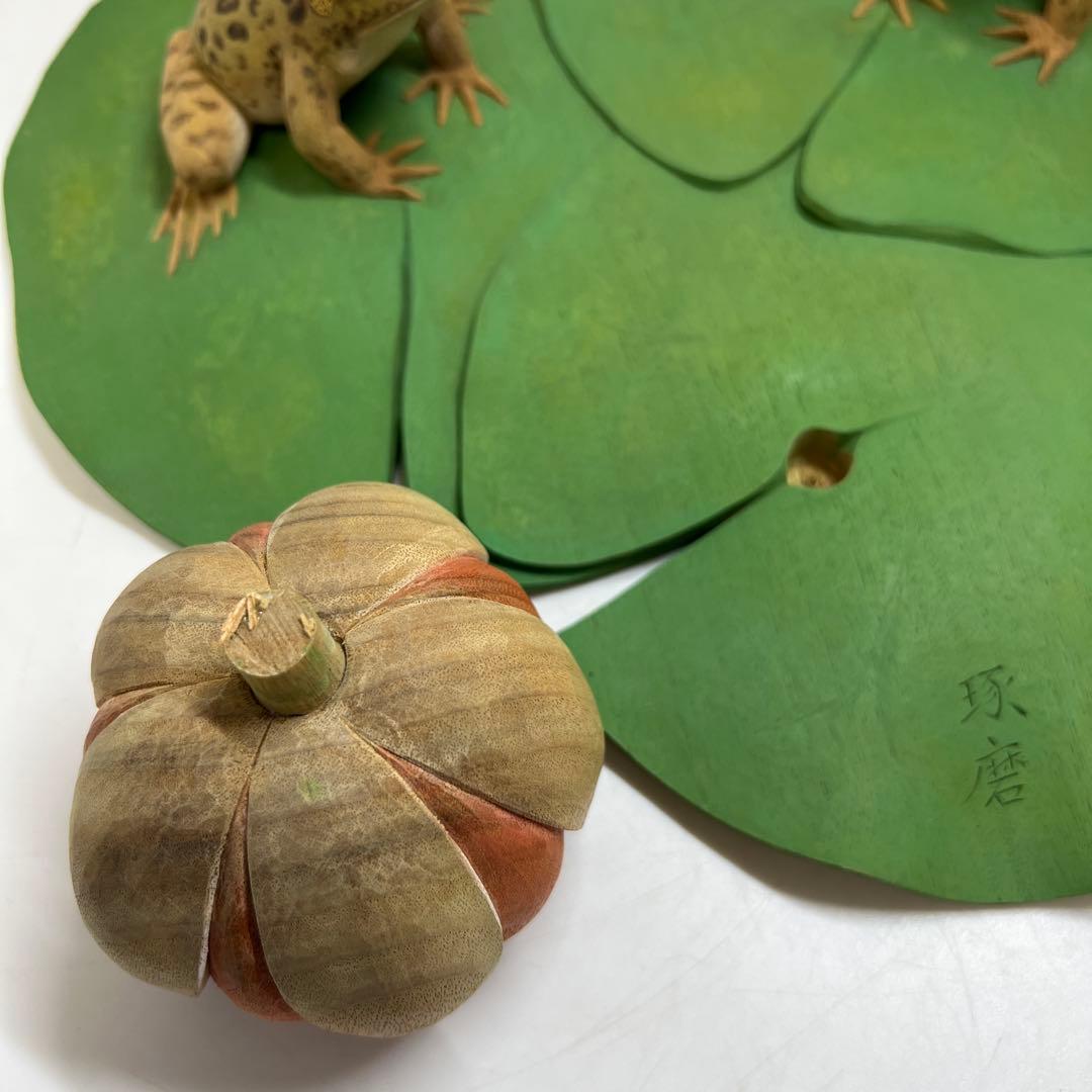 神保琢磨　木彫彩色「春陽」 共箱　幅約31㎝　チニエト　東な7-1221☆2F