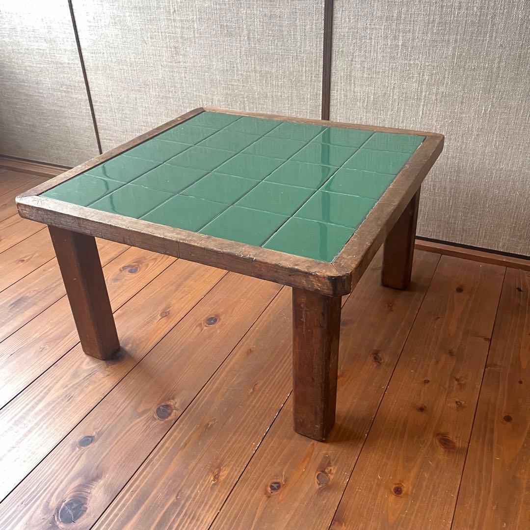 アンティーク ローテーブル タイル 古本屋