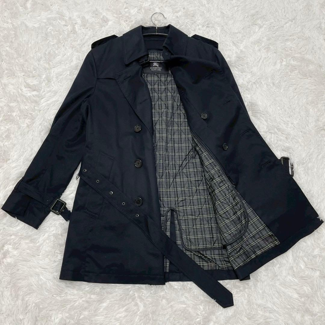 バーバリーブラックレーベル トレンチコート ベルト ライナー付き2way