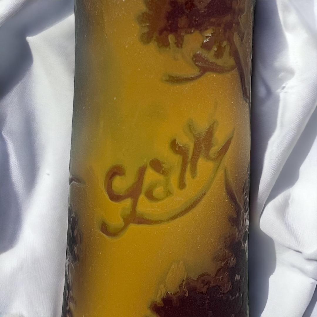 エミールガレ　鶴首型　照明　高さ24cm 被せガラス