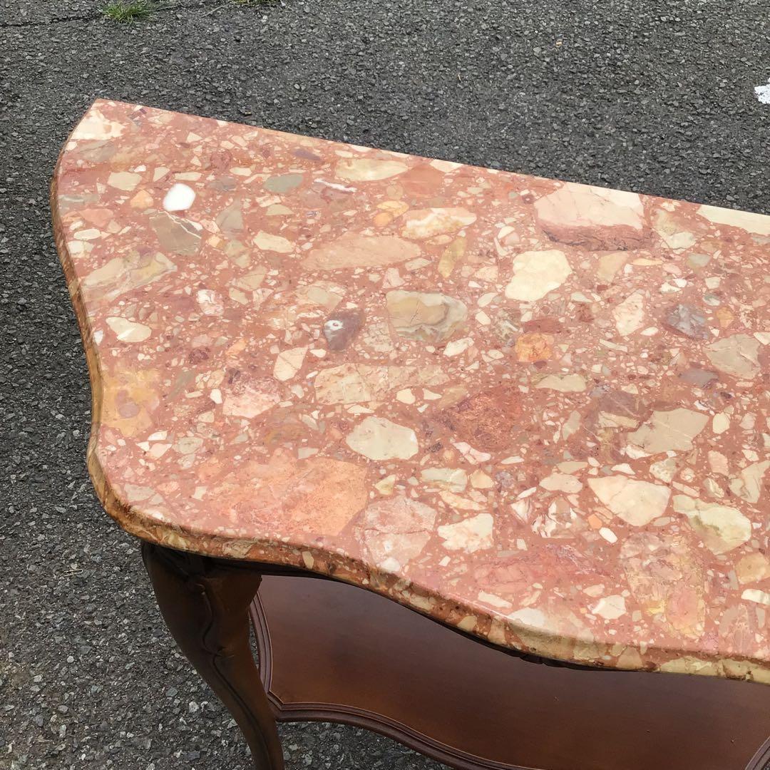 大理石天板の西洋家具テーブル　コンソール テーブル 花台 アンティーク